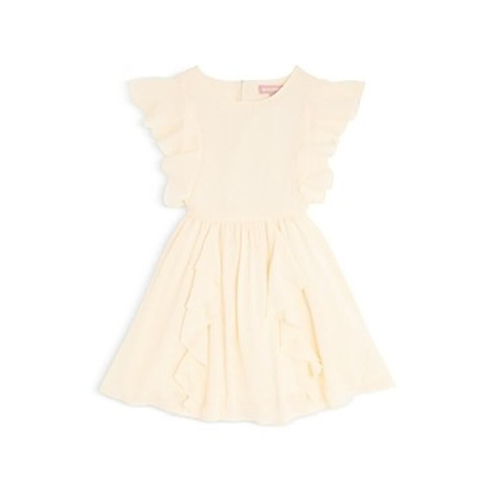 BCBG Girls Antique White Dress With Sleeve Ruffles Size 14‎